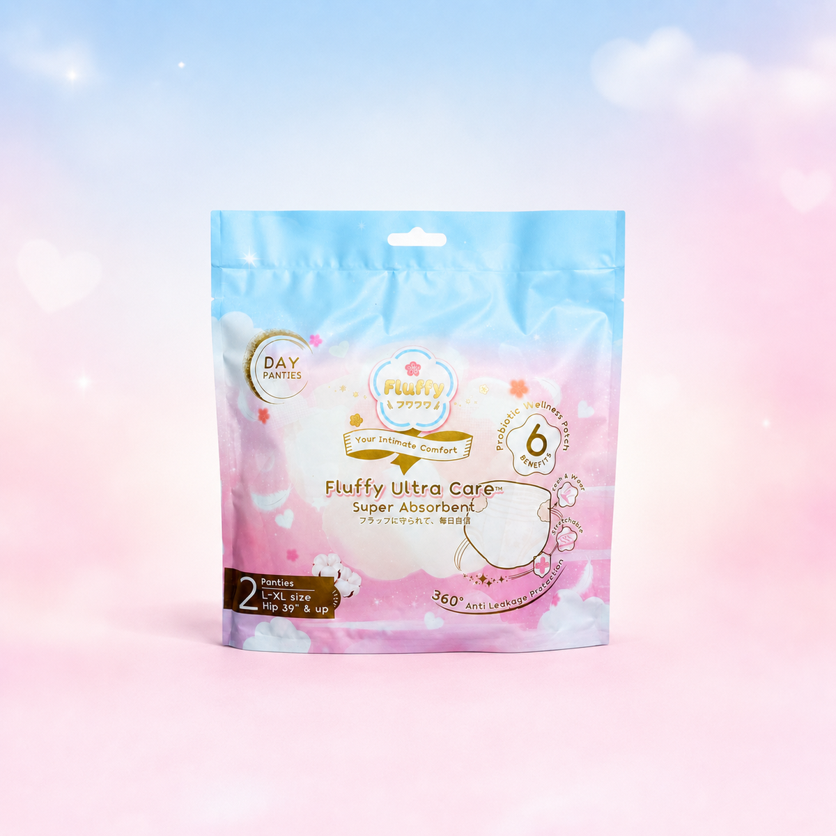 Fluffy Ultra Care Probiotic Day Panties pack