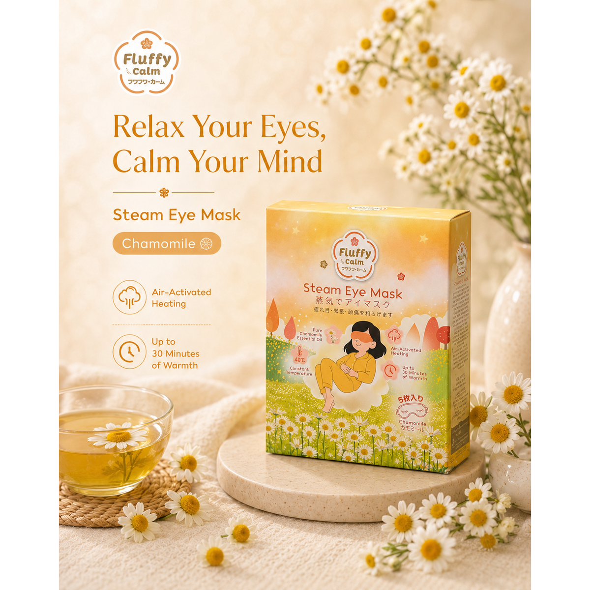 Fluffy Calm Steam Eye Mask Chamomile – product details 1