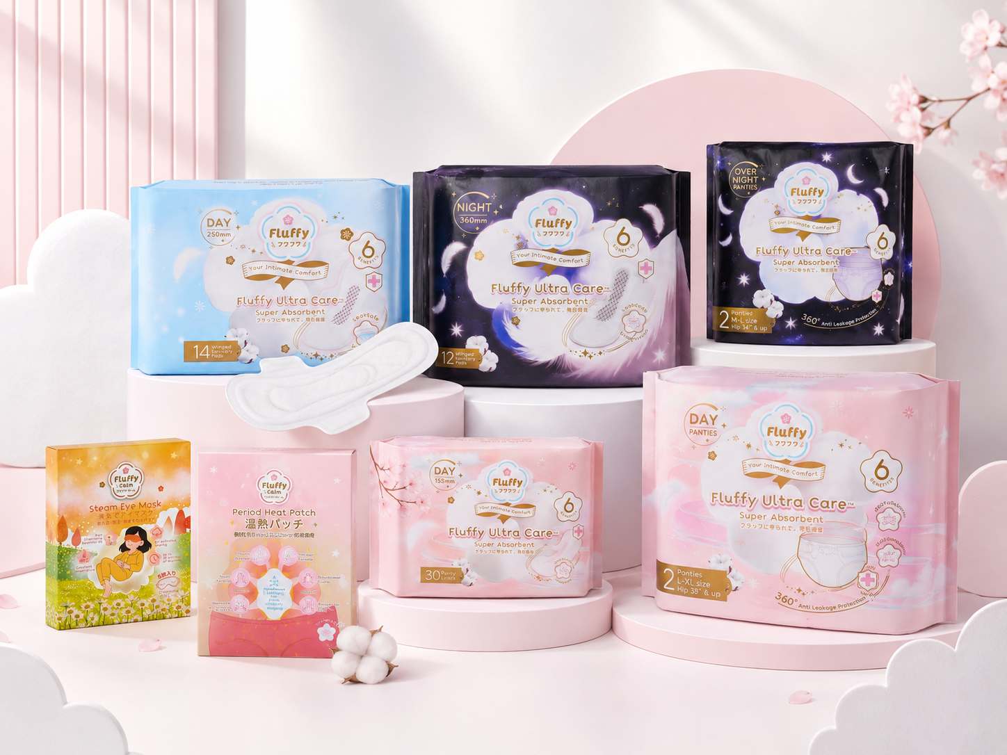 Fluffy feminine care products